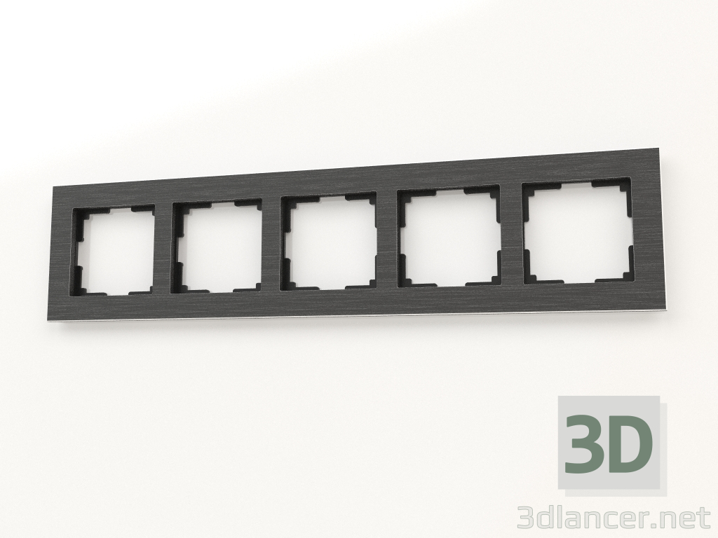 modello 3D Telaio per 5 montanti (alluminio nero) - anteprima