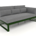 3D Modell Modulares Sofa, Abschnitt 1 rechts, hohe Rückenlehne (Flaschengrün) - Vorschau