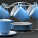 modello 3D Tea set su un supporto - anteprima