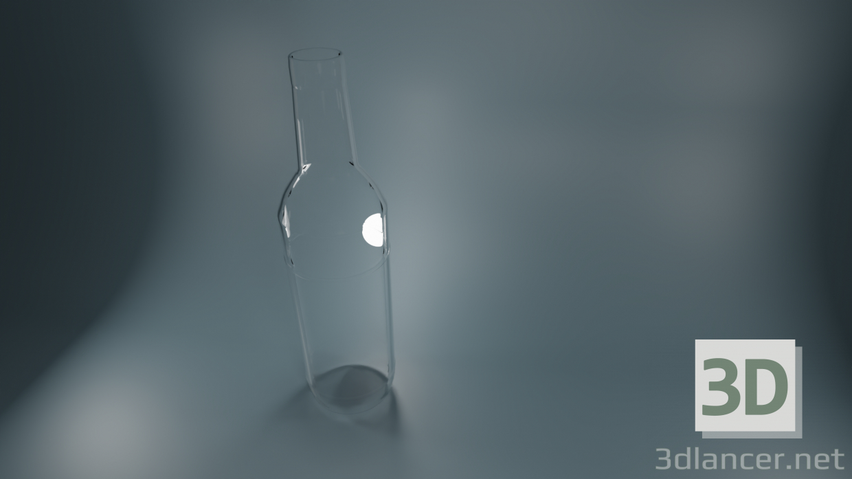 3d модель Стеклянная бутылка – превью