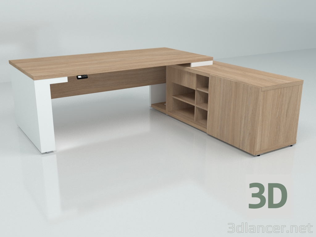 modèle 3D Table de travail Mito Réglable en Hauteur MIT1RP (2190x2080) - preview