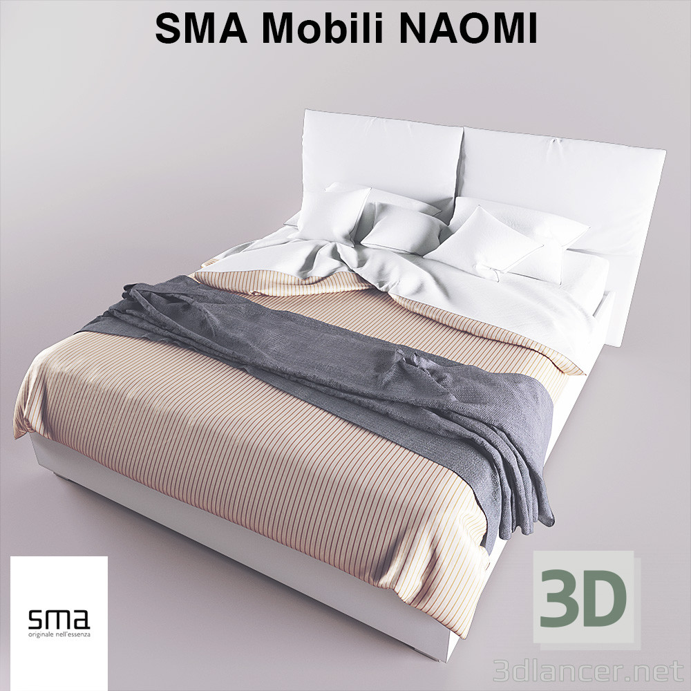 3d model Cama SMA Mobiliario NAOMI - vista previa