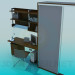 3d model Un conjunto de mobiliario: armario, escritorio, estantes - vista previa