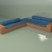 3D modeli Köşe kanepe Gamak - önizleme