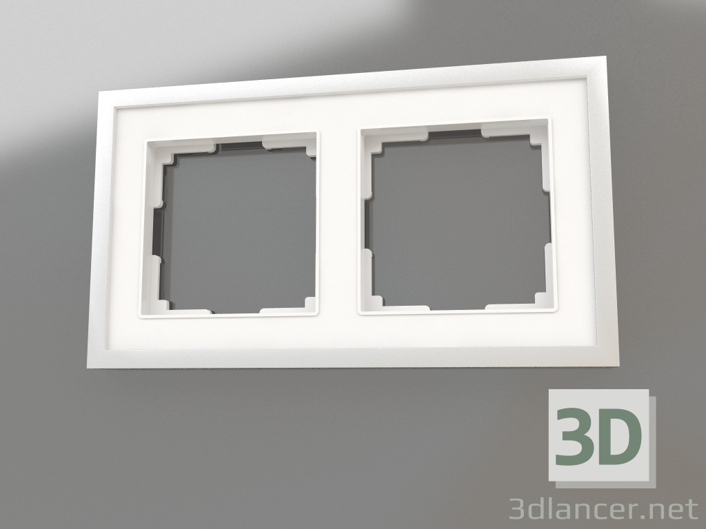3D Modell Rahmen für 2 Pfosten Baguette (weiß-silber) - Vorschau