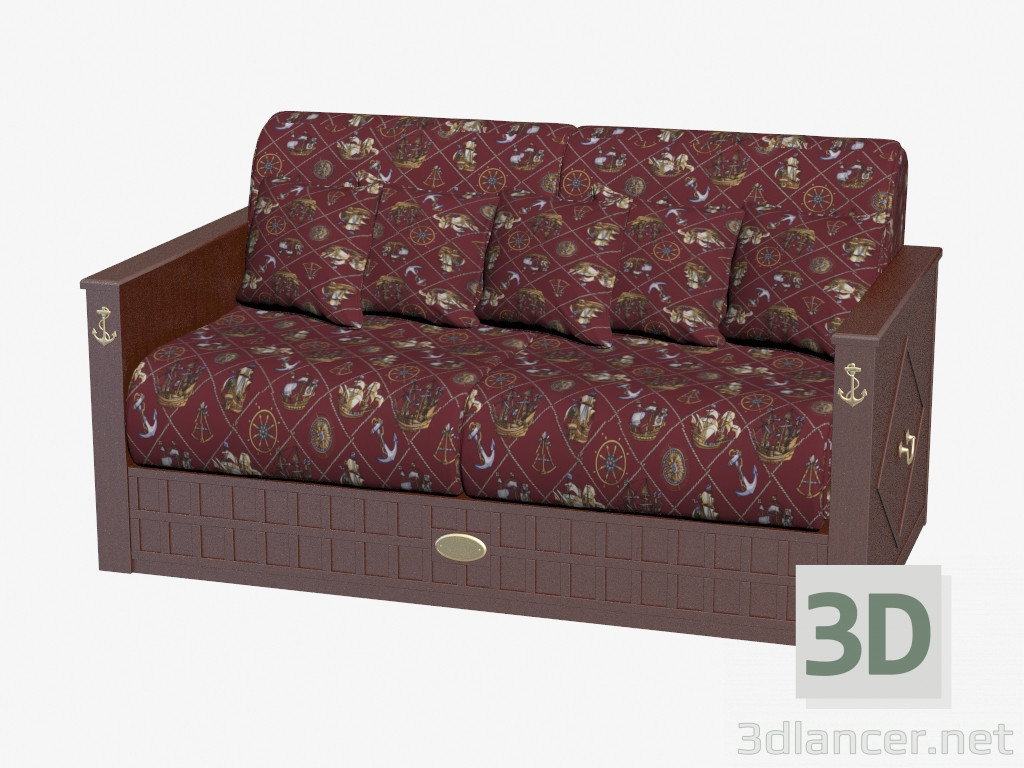 3D Modell Sofa im nautischen Stil (Nr. 1037) - Vorschau