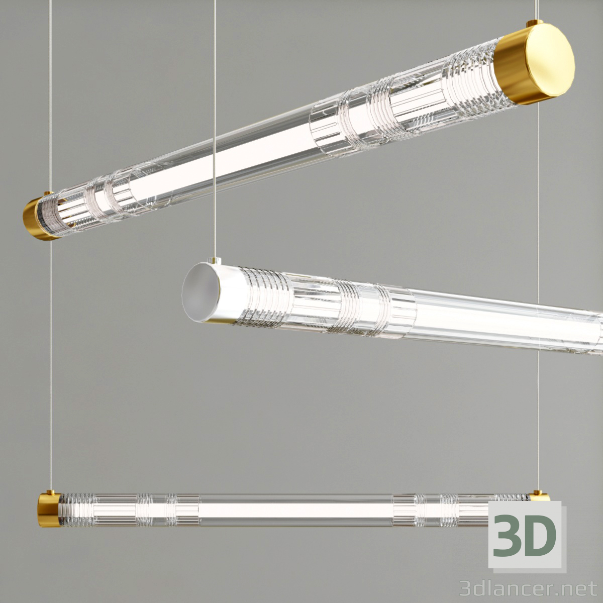 3 डी क्रिस्टल ट्यूब लाइट मॉडल खरीद - रेंडर