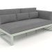 3d model Modular sofa, section 1 right, high back (Cement gray) - preview