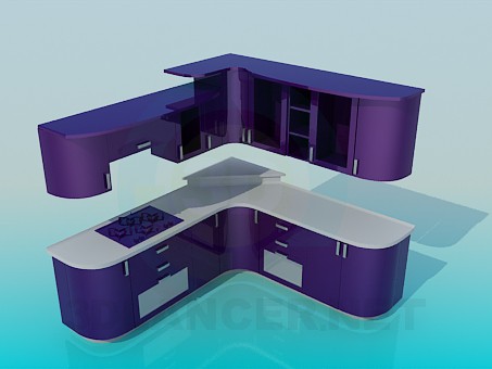 modèle 3D Kuhyan violet couleur - preview