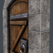 3d Ancient wooden door (animated) 3d model model buy - render