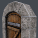 3d Древняя деревянная дверь (анимированная) 3d модель модель купить - ракурс