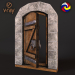3D Eski ahşap kapı (animasyonlu) 3d modeli modeli satın - render