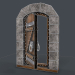 3D Eski ahşap kapı (animasyonlu) 3d modeli modeli satın - render