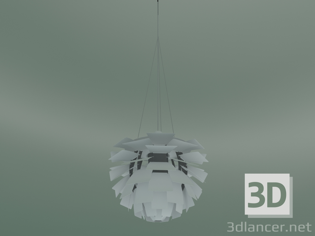 3d model Lámpara colgante PH Alcachofa (⌀600, 100W E27, WHT V2) - vista previa