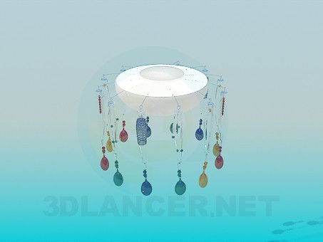 modello 3D Lampadario colorato con un plafonom - anteprima