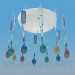 3d model Colorful chandelier with a plafonom - preview