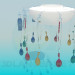 3d model Colorful chandelier with a plafonom - preview