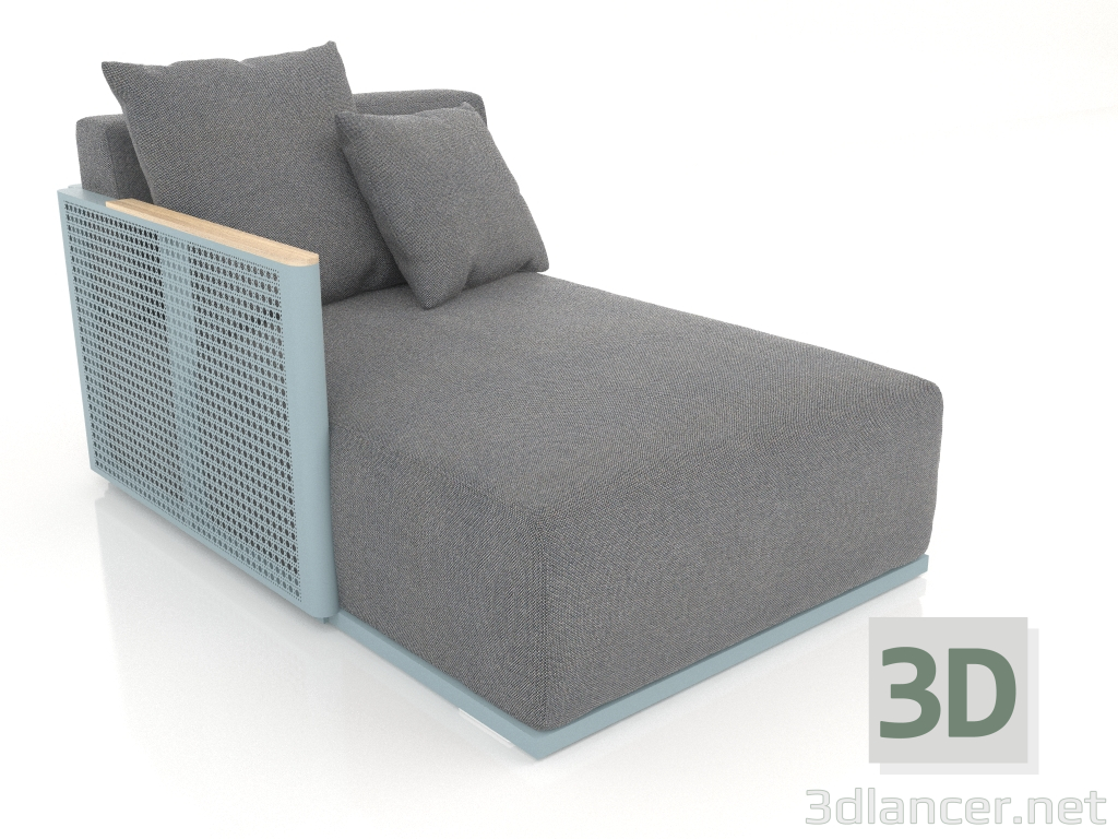 modèle 3D Module canapé section 2 gauche (Bleu gris) - preview