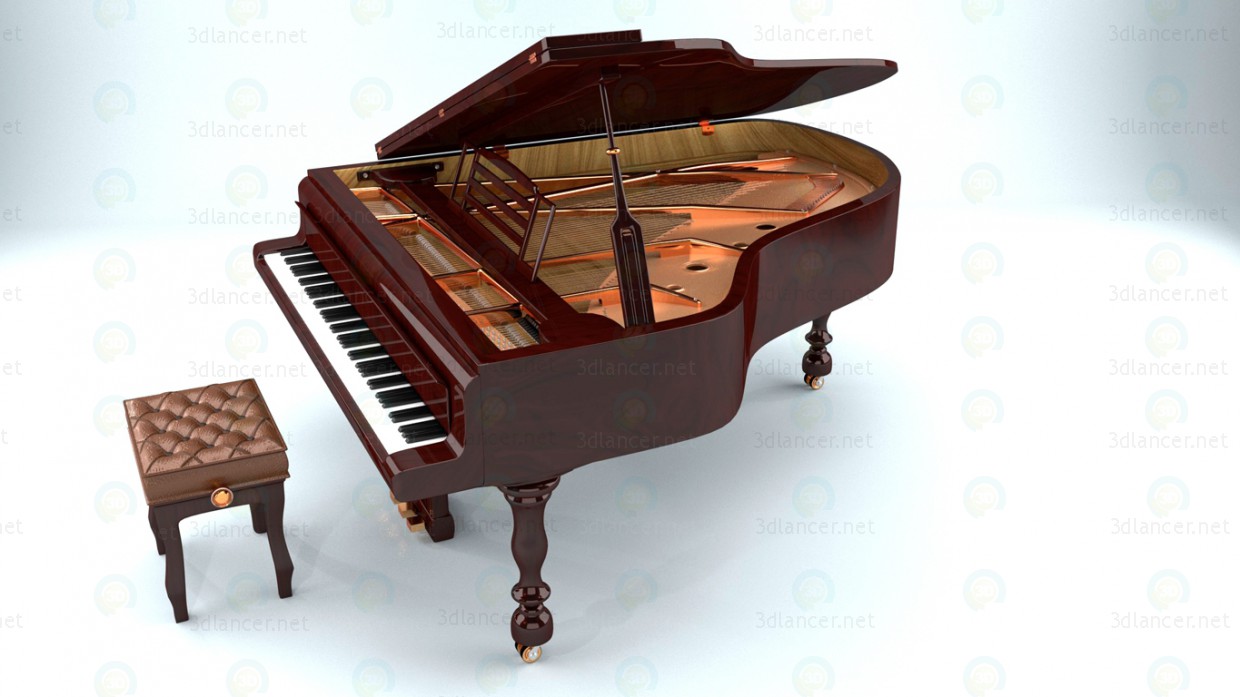 Pianoforte 3D modelo Compro - render
