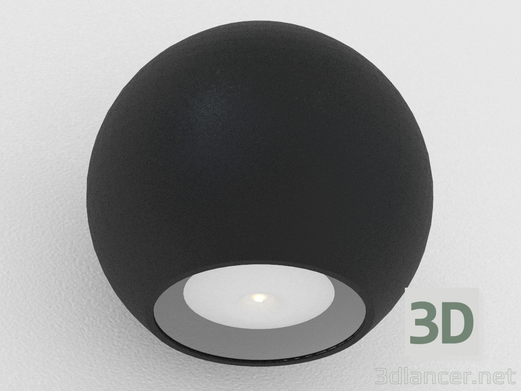3d model lámpara de pared LED (DL18442_12 Negro R Dim) - vista previa