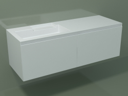 Washbasin with drawer (sx, L 144, P 50, H 48 cm)