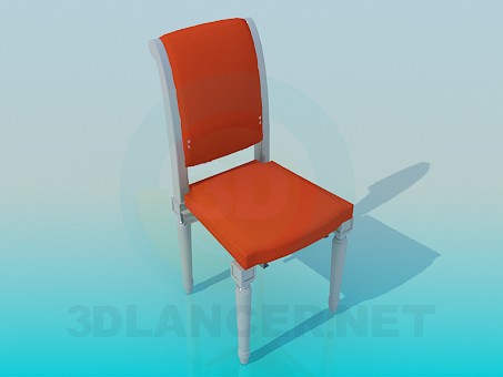 3D Modell Stuhl mit geschnitzten Beinen - Vorschau
