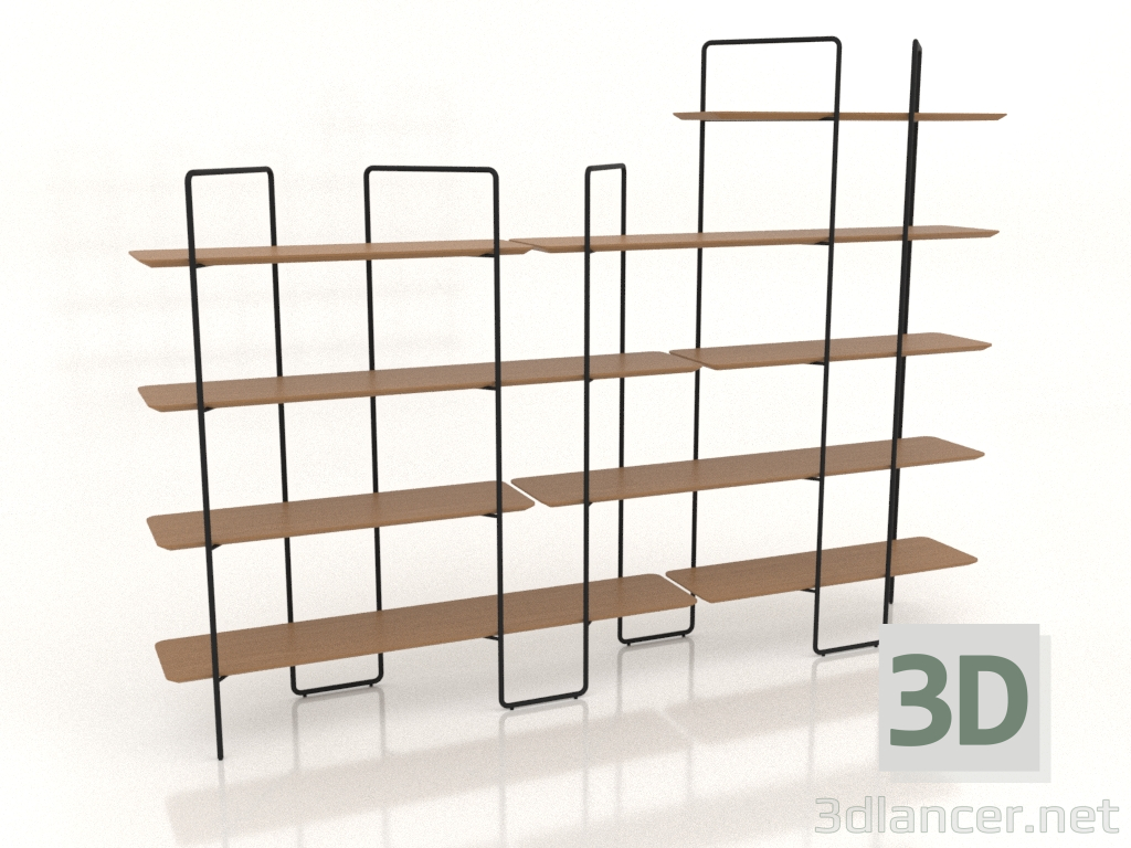 3d model Rack modular (composición 10 (06+10+U)) - vista previa