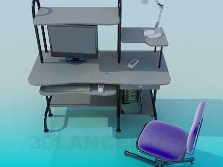 3d model Сomputer desk - preview
