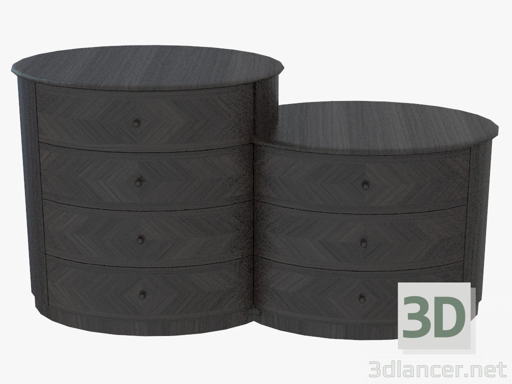 modèle 3D Commode à sept tiroirs (JSB1205) - preview
