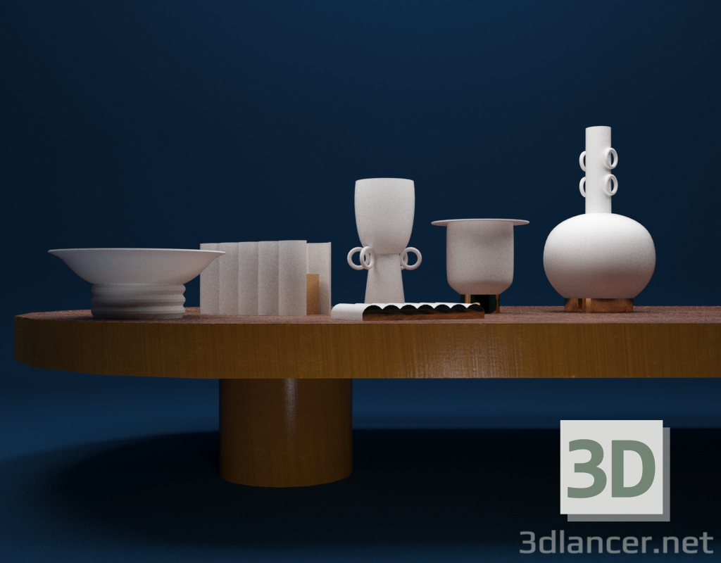3 डी व्यंजन का सेट आपका स्वागत है परियोजना! फेंडी मॉडल खरीद - रेंडर