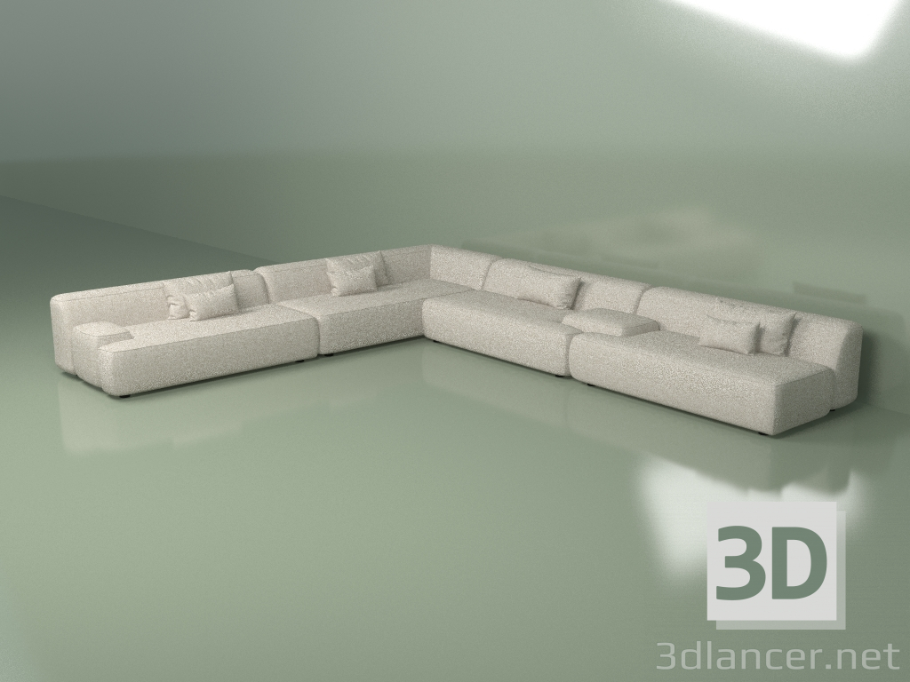 modèle 3D Canapé d'angle Marlin - preview