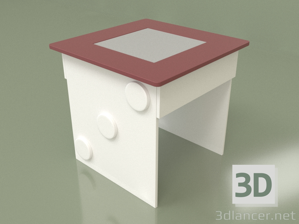 3D Modell Spieltisch mit Spielplatz (Bordeaux) - Vorschau