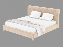 cama doble con estilo de corte de cuero