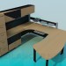 3D Modell Tisch, Schrank Regal und Schrank für den Arbeitsbereich - Vorschau