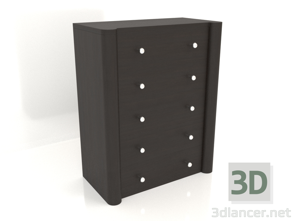 modello 3D Cassettiera TM 022 (910x480x1140, legno marrone scuro) - anteprima