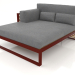 3d model XL modular sofa, section 2 left, high back, artificial wood (Wine red) - preview