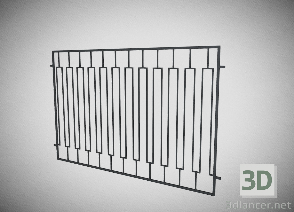 3d model Fence. Section section - preview