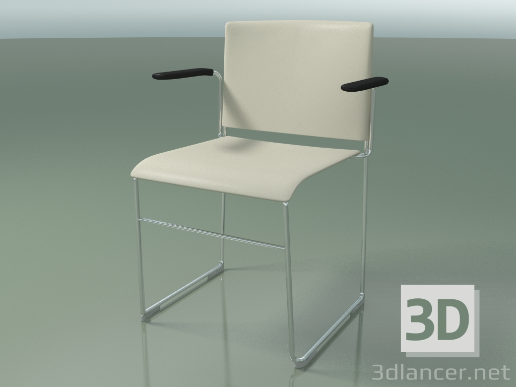 3D modeli Kolçaklı istiflenebilir sandalye 6603 (polipropilen Fildişi, CRO) - önizleme