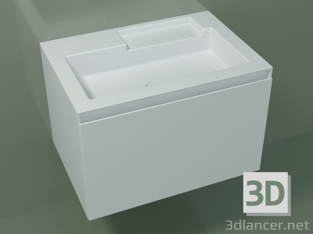 modello 3D Lavabo con cassetto (L 72, P 50, H 48 cm) - anteprima