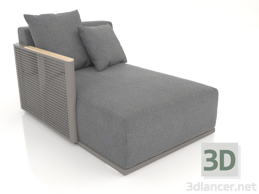 modello 3D Modulo divano sezione 2 sinistra (Grigio quarzo) - anteprima