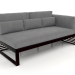 3d model Modular sofa, section 1 right, high back (Black) - preview