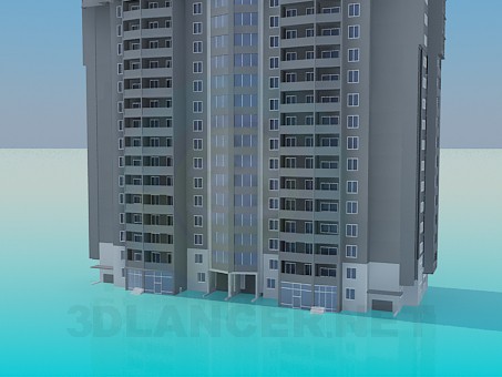 3d модель Жилая многоэтажка – превью