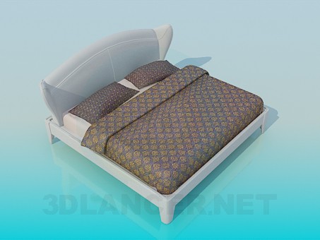 3d модель Кровать с мягким быльцем – превью
