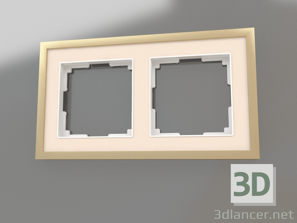 3D Modell Rahmen für 2 Pfosten Baguette (Elfenbeinmessing) - Vorschau