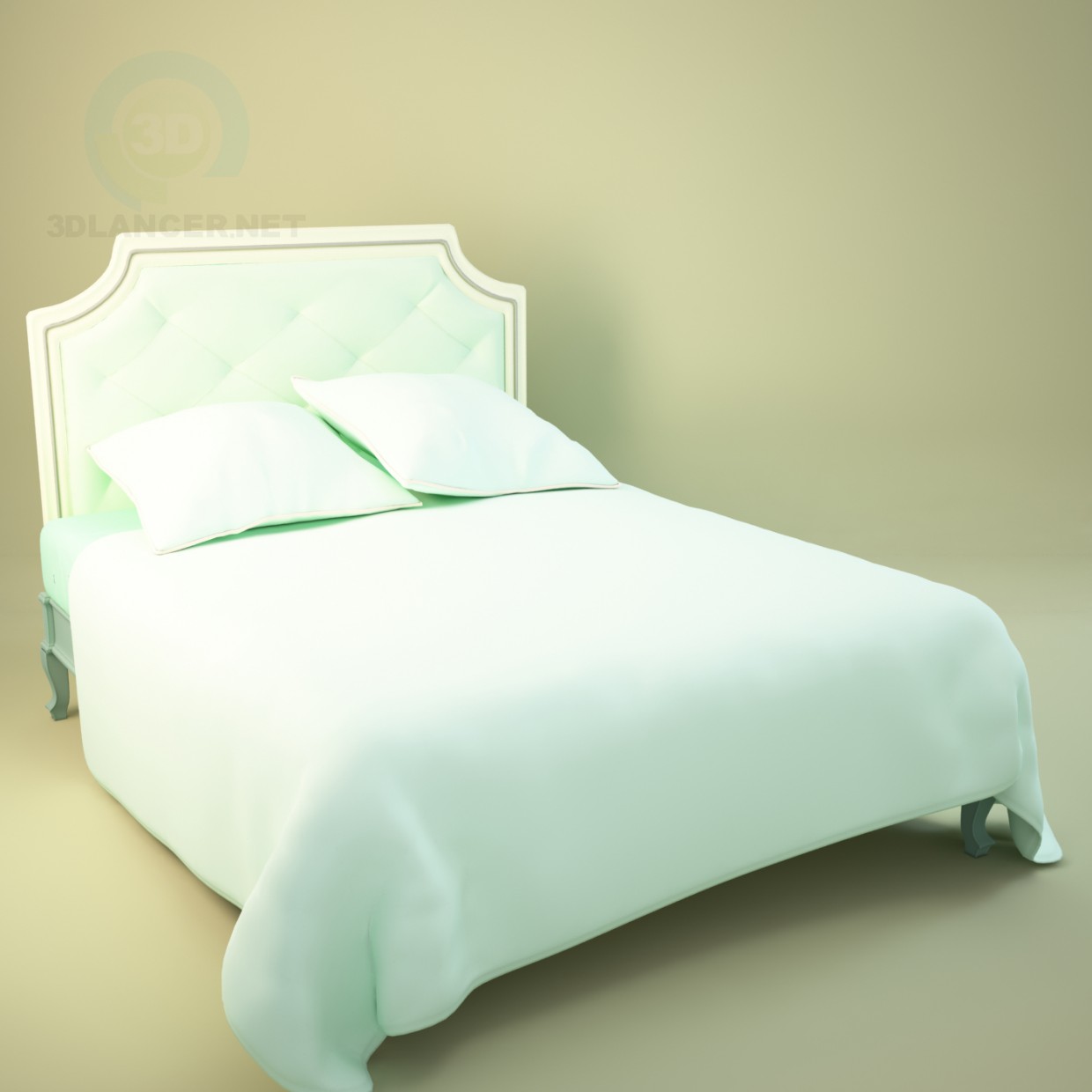 3D Modell klassisches Bett - Vorschau