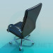 3d model Black leather chair on wheels - preview