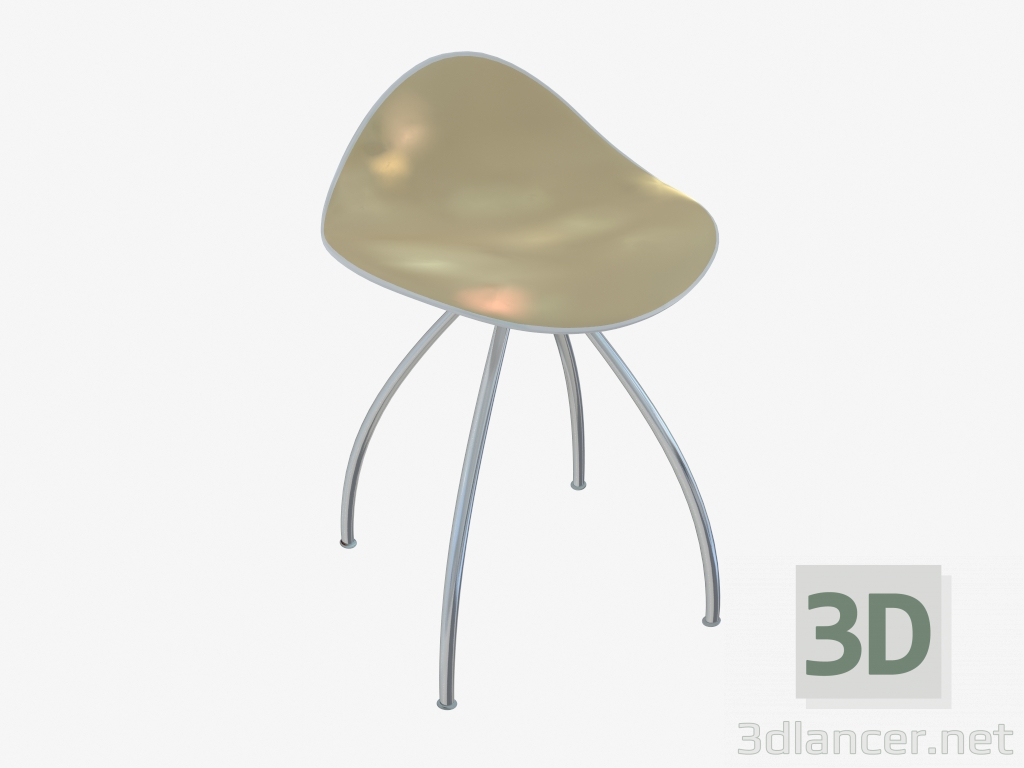 modello 3D Sedia (pietra bianca h46) - anteprima