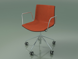 Sandalye 0466 (5 tekerlekli, kolçaklı, ön kaplamalı, polipropilen PO00109)