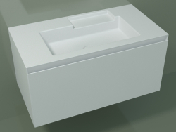 Washbasin with drawer (L 96, P 50, H 48 cm)
