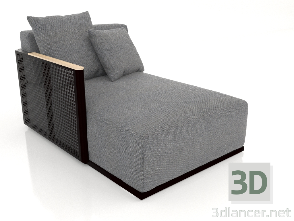 modello 3D Modulo divano sezione 2 sinistra (Nero) - anteprima